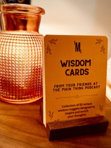 Image of wisdom card set on desk